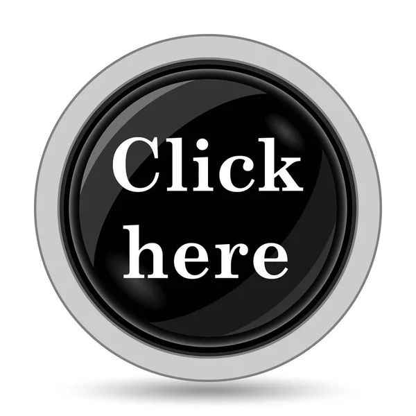 Haga Clic Aquí Icono Botón Internet Sobre Fondo Blanco — Foto de Stock