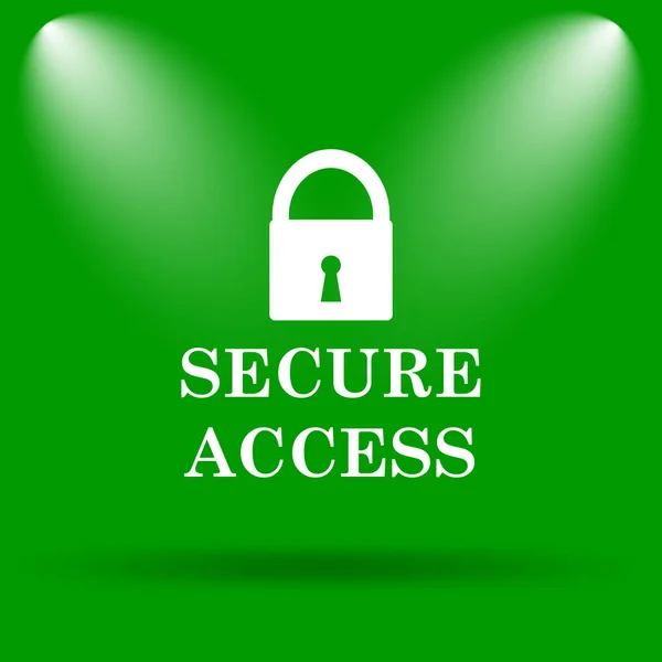 Иконка Защищенного Доступа Кнопка Интернет Зеленом Фоне — стоковое фото
