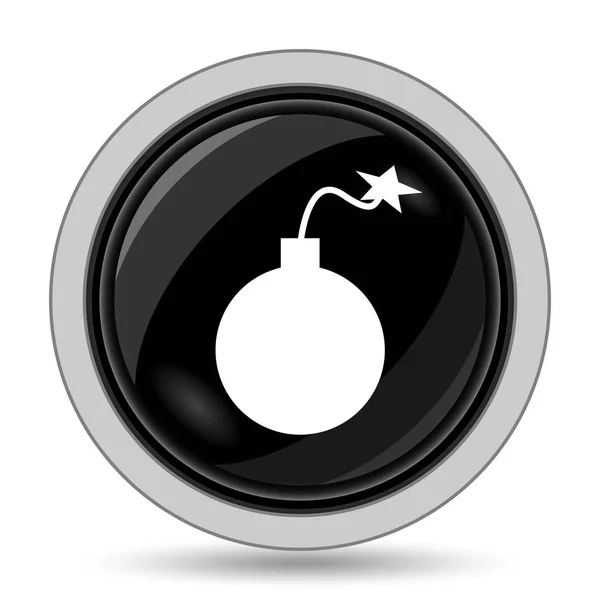 爆弾のアイコン 白い背景の上のインター ネット ボタン — ストック写真