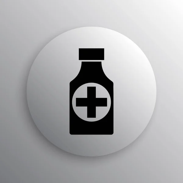 薬瓶のアイコン 白い背景の上のインター ネット ボタン — ストック写真