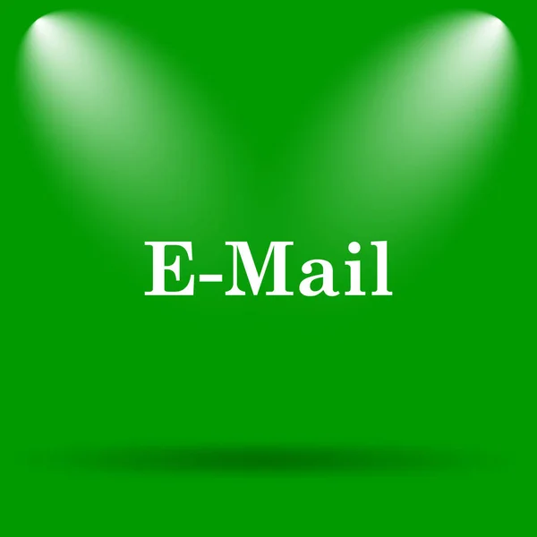 Ikona Wiadomości Mail Przycisk Internet Zielonym Tle — Zdjęcie stockowe