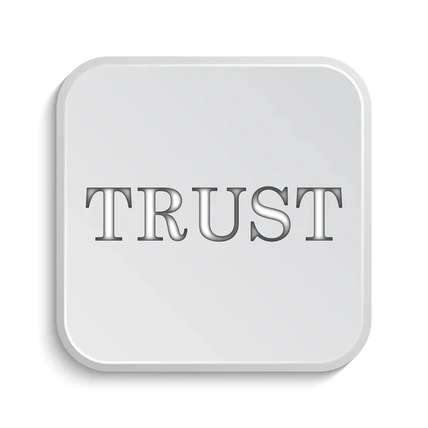 Încredere Icon Buton Internet Fundal Alb — Fotografie, imagine de stoc