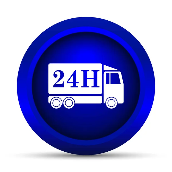 24-uurs levering vrachtwagen pictogram — Stockfoto