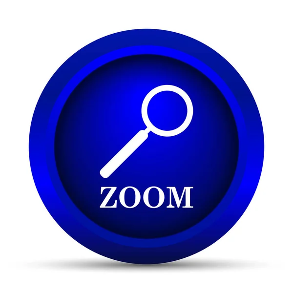 Zooma Med Lupp Ikon Internet Knappen Vit Bakgrund — Stockfoto