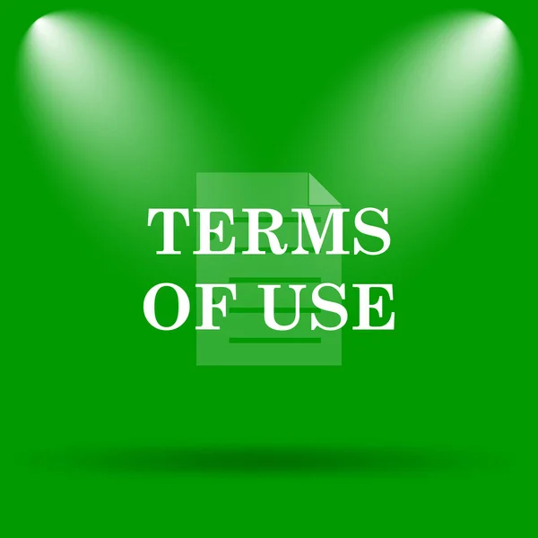 Terms of use icon. Internet button on green background