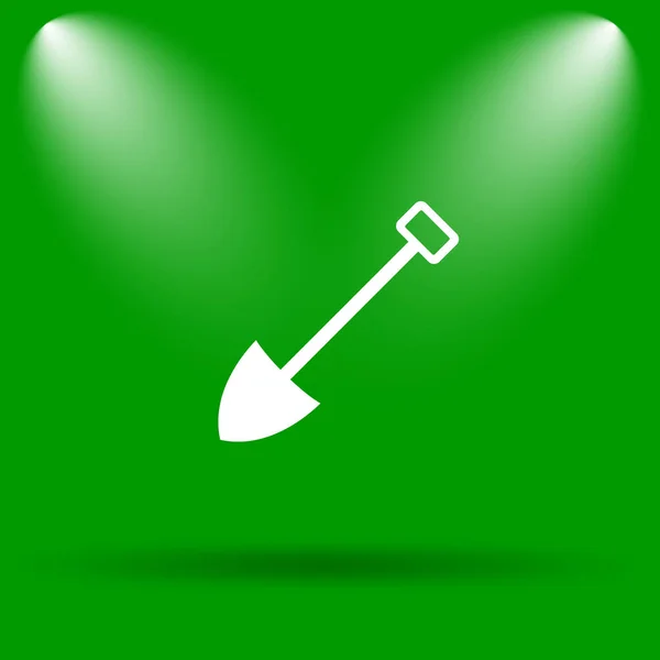 Icona Della Pala Pulsante Internet Sfondo Verde — Foto Stock