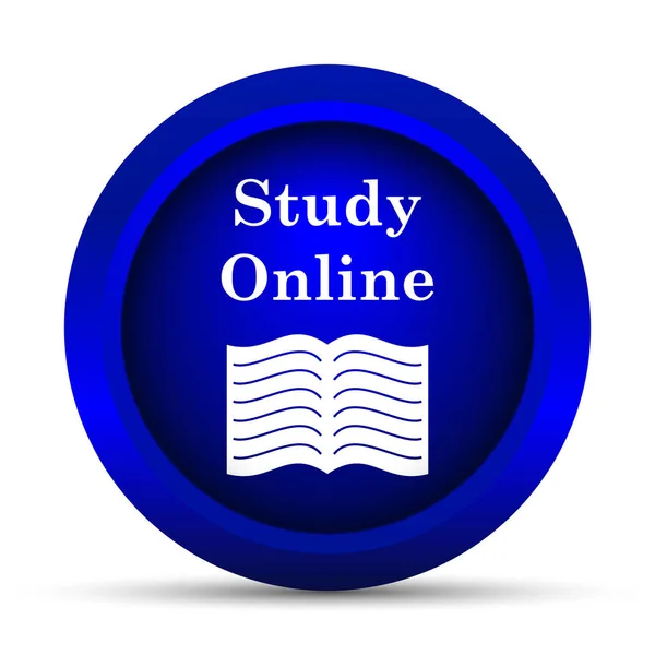 Study Online Icon Internet Button White Background — Stock Photo, Image