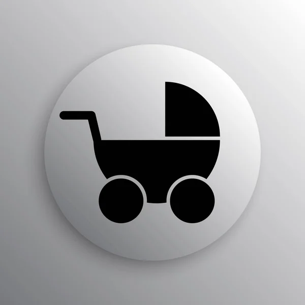 Icono Carro Bebé Botón Internet Sobre Fondo Blanco —  Fotos de Stock