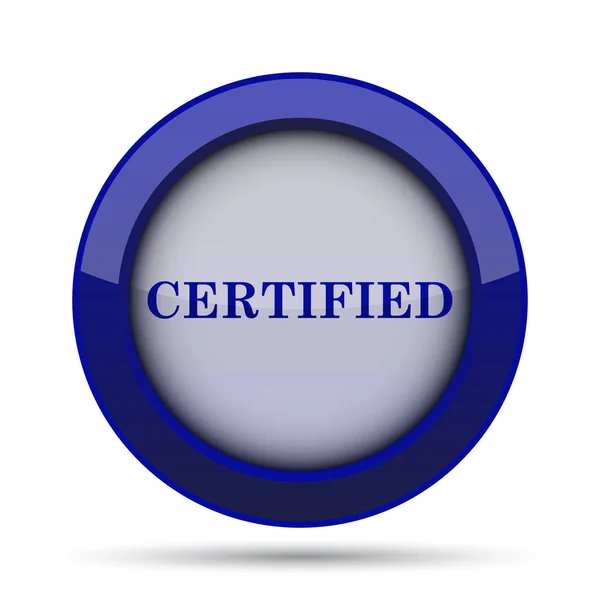 Certified Icon Internet Button White Background — Stock Photo, Image