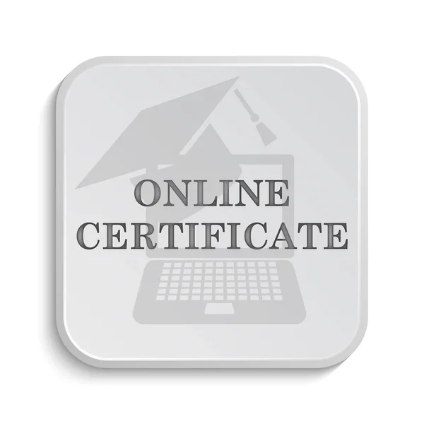 Ikona Certyfikatu Online Przycisk Internet Białym Tle — Zdjęcie stockowe
