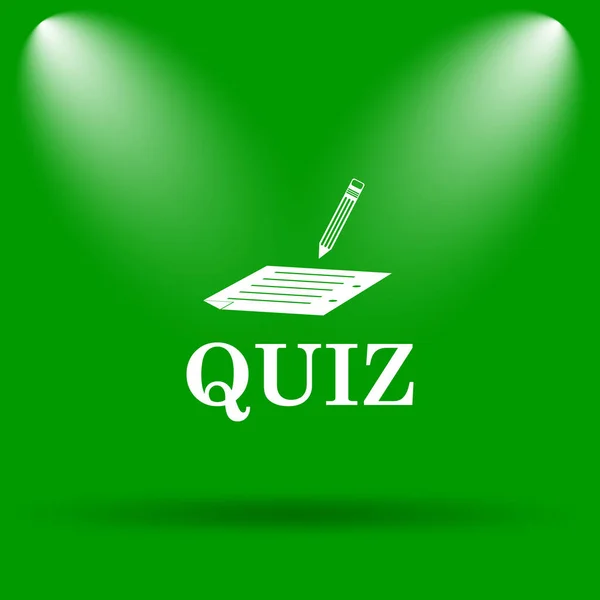 Quiz Icon Internet Button Green Background — Stock Photo, Image