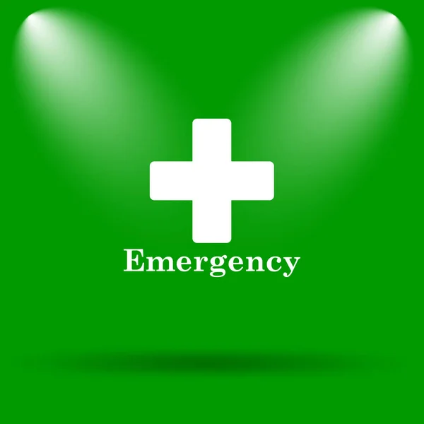 Emergency Icon Internet Button Green Background — Stock Photo, Image