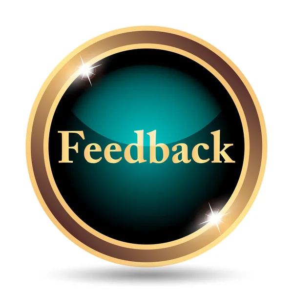 Ícone Feedback Botão Internet Fundo Branco — Fotografia de Stock