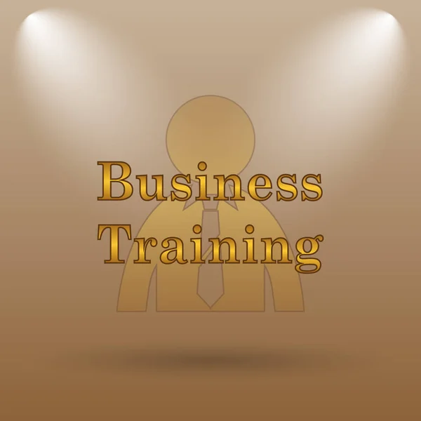 Business Training Icon Internet Button Brown Background — Stock Photo, Image