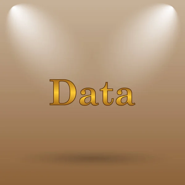 Data Icon Internet Button Brown Background — Stock Photo, Image