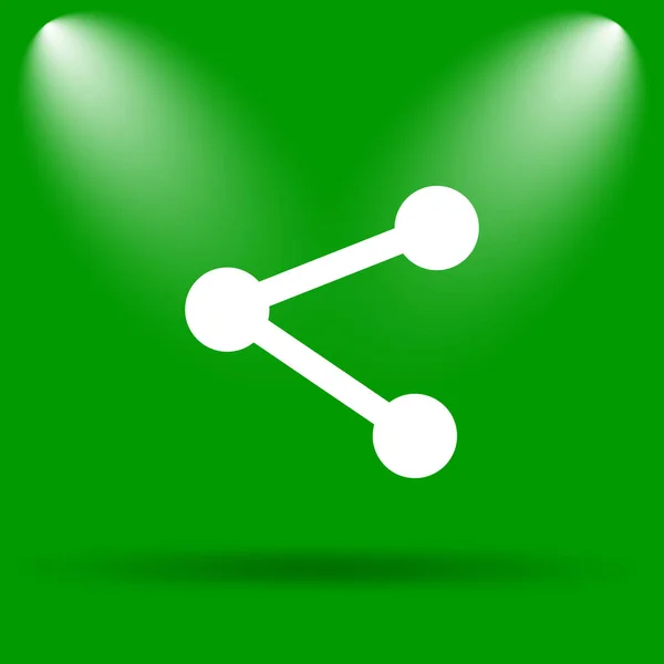 Social media - link icon. Internet button on green background