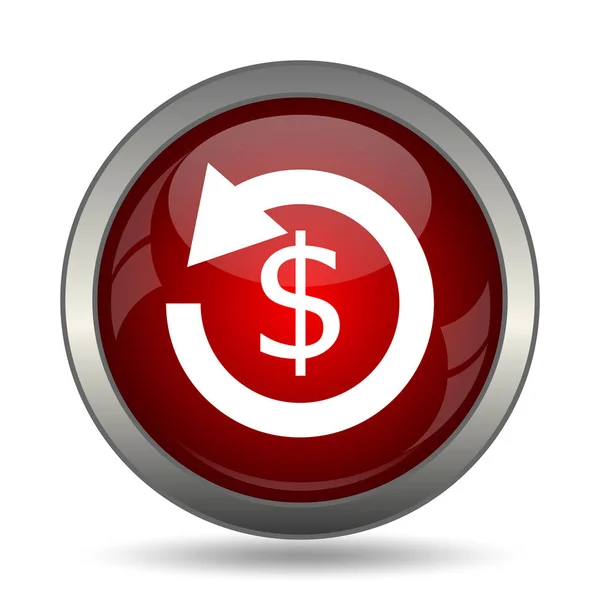 Återbetalning Ikonen Internet Knappen Vit Bakgrund — Stockfoto