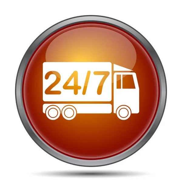 24 7 dostawy ciężarówka ikona — Zdjęcie stockowe