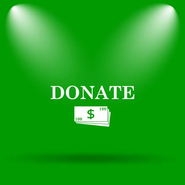 Donar Icono Botón Internet Sobre Fondo Verde — Foto de Stock