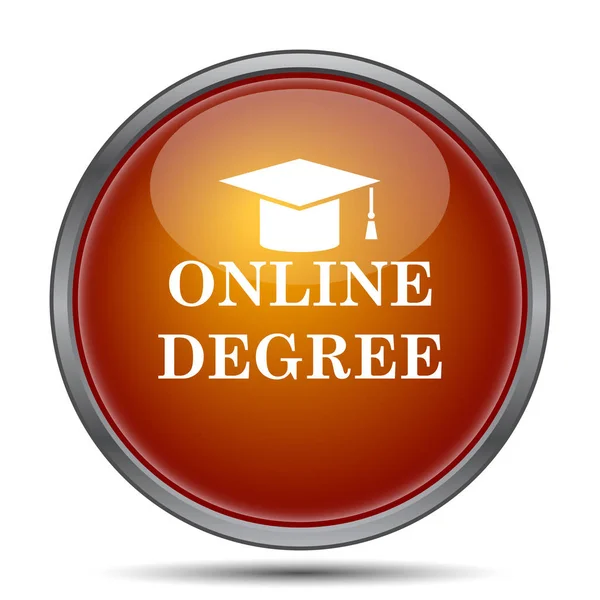 Online degree icon. Internet button on white background