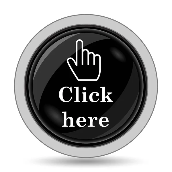 Haga Clic Aquí Icono Botón Internet Sobre Fondo Blanco —  Fotos de Stock