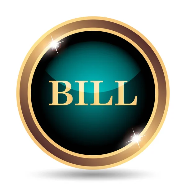 Bill icon. Internet button on white background