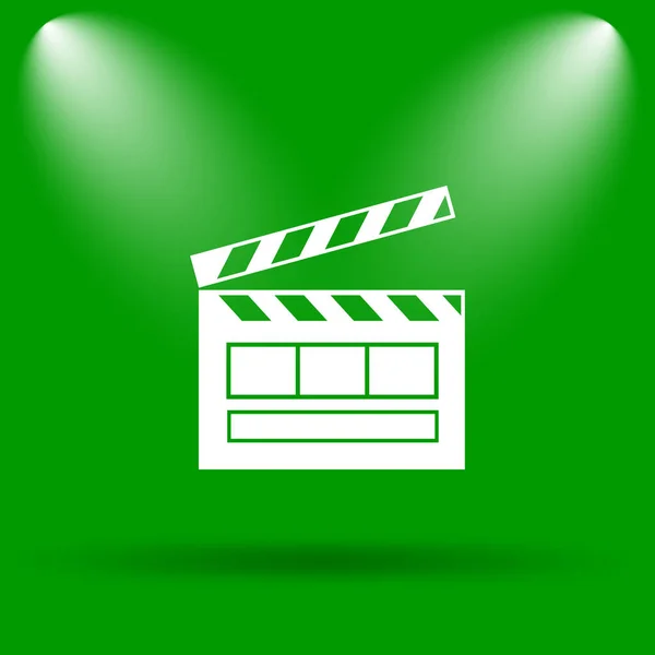 Ícone Cinema Botão Internet Fundo Verde — Fotografia de Stock