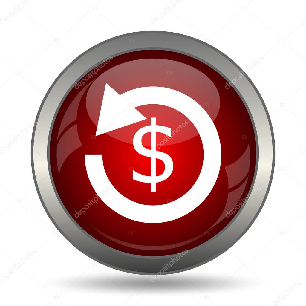 Refund icon. Internet button on white background