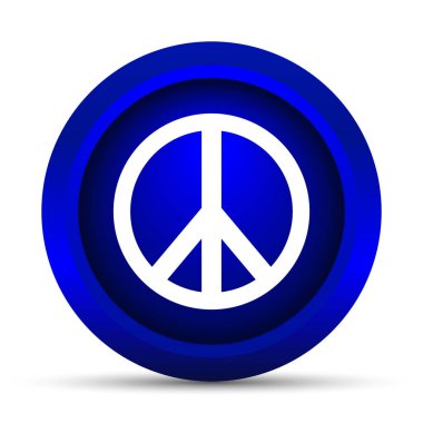 Barış simgesi. Beyaz arka plan üzerinde Internet düğmesi