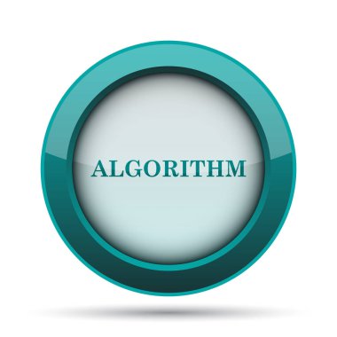 Algoritma simgesi. Beyaz arka plan üzerinde Internet düğmesi