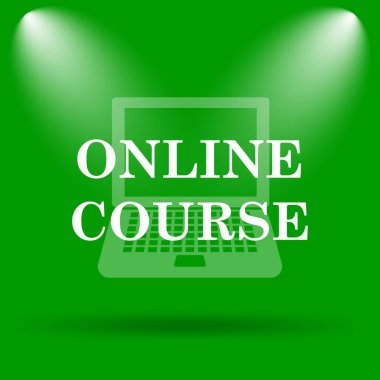 Online ders simgesi. Yeşil renkli butona Internet