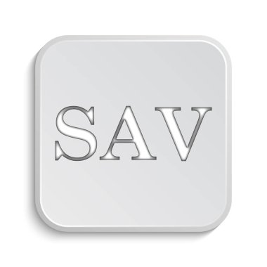 Sav simgesi. Beyaz arka plan üzerinde Internet düğmesi