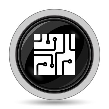 Devre kartı simgesi. Beyaz arka plan üzerinde Internet düğmesi