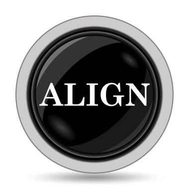 Simge hizalayın. Beyaz arka plan üzerinde Internet düğmesi