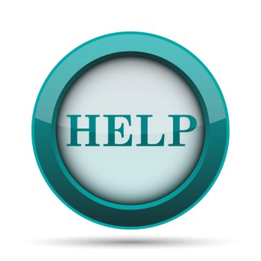 Yardım simgesi. Beyaz arka plan üzerinde Internet düğmesi