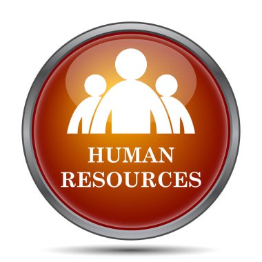 İnsan kaynakları simgesi. Beyaz arka plan üzerinde Internet düğmesi