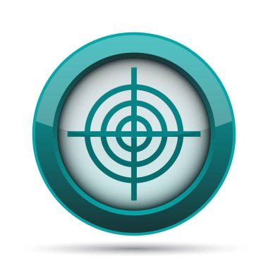 Hedef simgesi. Beyaz arka plan üzerinde Internet düğmesi