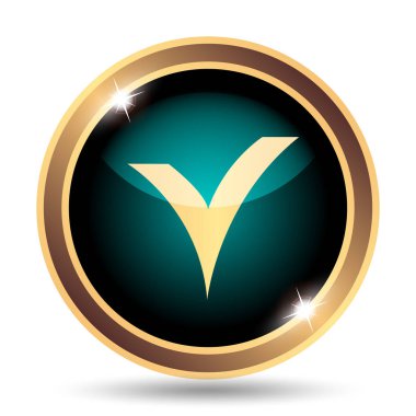 V simgesini kontrol ettim. Beyaz arka plan üzerinde Internet düğmesi