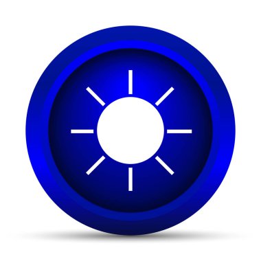 Güneş simgesi. Beyaz arka plan üzerinde Internet düğmesi