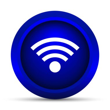 Kablosuz işareti simgesi. Beyaz arka plan üzerinde Internet düğmesi