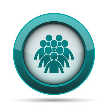 İnsanlar simge grubu. Beyaz arka plan üzerinde Internet düğmesi