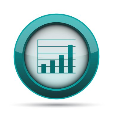 Grafik barlar simgesi. Beyaz arka plan üzerinde Internet düğmesi