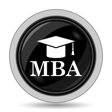 MBA simgesi. Beyaz arka plan üzerinde Internet düğmesi