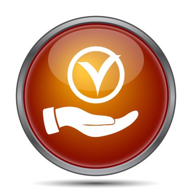 El simgesi ile kene. Beyaz arka plan üzerinde Internet düğmesi