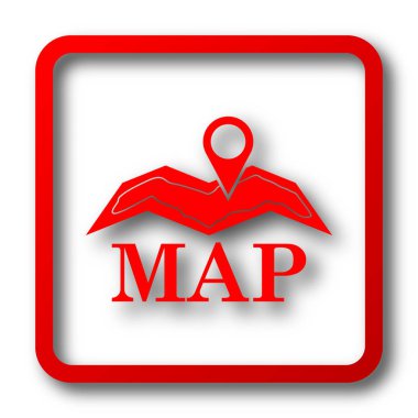 Harita simgesi. Beyaz arka plan üzerinde Internet düğmesi