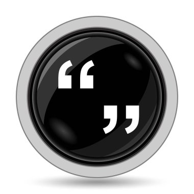 Tırnak işareti simgesi. Beyaz arka plan üzerinde Internet düğmesi