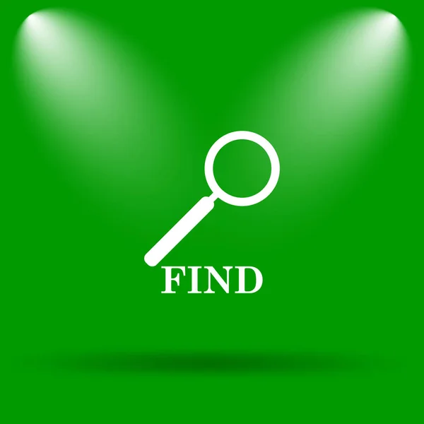 Encontrar Ícone Botão Internet Fundo Verde — Fotografia de Stock