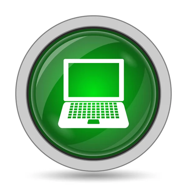 Het Pictogram Van Laptop Internet Knop Witte Achtergrond — Stockfoto