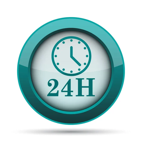 24H Clock Icon Internet Button White Background — Stock Photo, Image