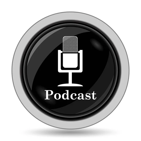 Εικονίδιο Podcast Κουμπί Internet Άσπρο Φόντο — Φωτογραφία Αρχείου